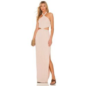 Rumer Cassidy Maxi Dress in Nude Size Large Stretchy